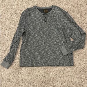 Lucky Brand Gray Long Sleeve Henley Shirt